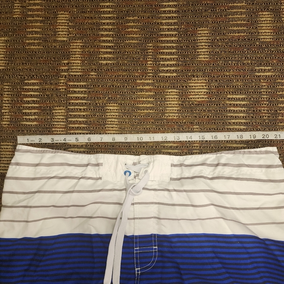 OP Men's Blue White Striped Swim/Board Trunks Size 2XL - Picture 11 of 11